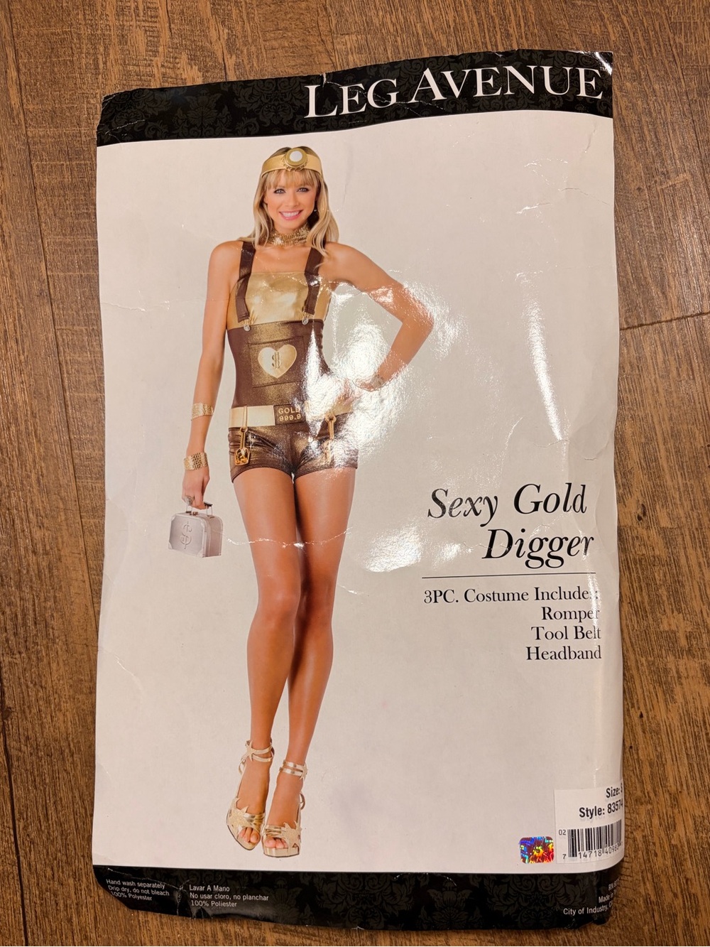 Brand New Sexy Gold Digger Metallic Halloween Costume Romper